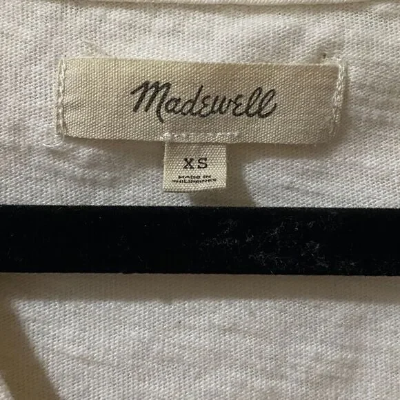 MADEWELL Relaxed Henley T-shirt Bright Ivory Women’s Size XS - Picture 4 of 7